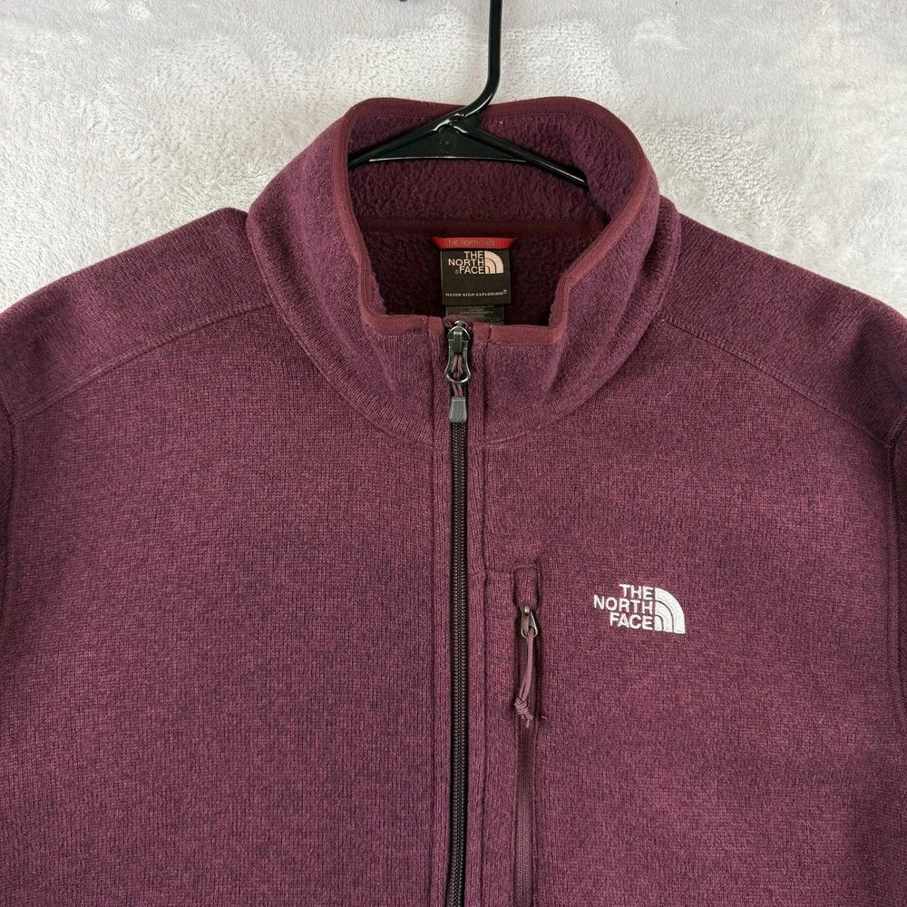 The North Face Jacket Mens XL Maroon Better Sweater Heathered Fleece Full Zip